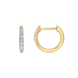 Elina 14K Yellow Gold Diamond Huggie Hoop Earrings – 0.12 CTW