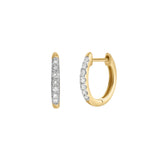 Elina 14K Yellow Gold Diamond Huggie Hoop Earrings – 0.12 CTW