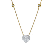 Mira Heart Diamond Necklace in 14K Yellow Gold