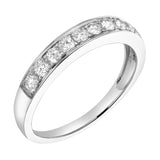 Apex 14K White Gold  Round Diamond Studded Band Ring - 0.5cts
