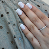 Apex 14K White Gold  Round Diamond Studded Band Ring - 0.5cts