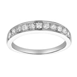 Apex 14K White Gold  Round Diamond Studded Band Ring - 0.5cts