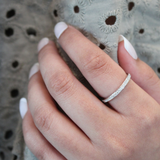 Whisper 14K White Gold Round Diamond Studded Eternity Band Ring - 0.21cts