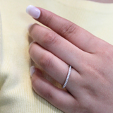 Luna 14K White Gold Round Diamond Studded Eternity Band Ring - 0.25cts