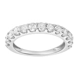 Aria 14K White Gold Round Diamond Studded Half Eternity Band Ring - 1 ct