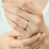 Aria 14K Yellow Gold Round Diamond Studded Half Eternity Band Ring - 1 ct