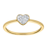 Thea Diamond Pave Heart Ring in 14K Yellow Gold - 0.09 ct
