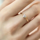 Thea Diamond Pave Heart Ring in 14K Yellow Gold - 0.09 ct
