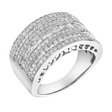 Vero 14K White Gold Round Diamond Studded Dome Ring - 1.34cts
