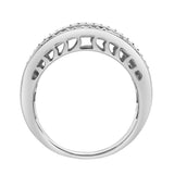 Vero 14K White Gold Round Diamond Studded Dome Ring - 1.34cts