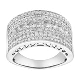 Vero 14K White Gold Round Diamond Studded Dome Ring - 1.34cts