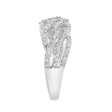 Amika 14K White Gold  Round Diamond Studded Woven Band Ring - 0.2cts