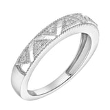 Prism 14K White Gold Round Diamond Studded Stackable Ring - 0.05cts