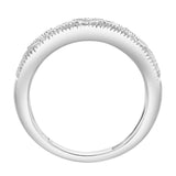 Prism 14K White Gold Round Diamond Studded Stackable Ring - 0.05cts
