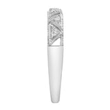 Prism 14K White Gold Round Diamond Studded Stackable Ring - 0.05cts