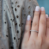 Ava 14K White Gold  Round Diamond Studded Band Ring - 0.06 cts