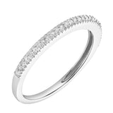 Ava 14K White Gold  Round Diamond Studded Band Ring - 0.06 cts