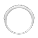 Ava 14K White Gold  Round Diamond Studded Band Ring - 0.06 cts