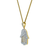 Divine Hamsa Palm Diamond 1.02 (ct. wt.) 14K Yellow Gold Pendant