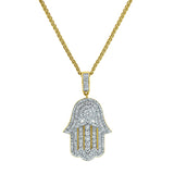 Divine Hamsa Palm Diamond 1.02 (ct. wt.) 14K Yellow Gold Pendant