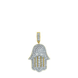 Divine Hamsa Palm Diamond 1.02 (ct. wt.) 14K Yellow Gold Pendant