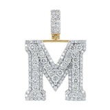 M Initial Diamond Pendant 14K Yellow Gold - 2.74 Carats