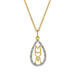 Teardrop Mom Diamond Pendant in 10K Yellow Gold