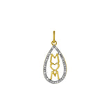 Teardrop Mom Diamond Pendant in 10K Yellow Gold