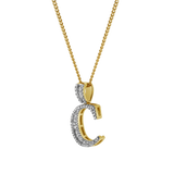 C Initial Diamond Pendant 10K Yellow Gold - 0.63 Carats