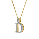 D Initial Diamond Pendant 10K Yellow Gold - 0.77 Carats