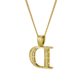 D Initial Diamond Pendant 10K Yellow Gold - 0.77 Carats
