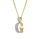 G Initial Diamond Pendant 10K Yellow Gold - 0.64 Carats