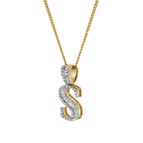 S Initial Diamond Pendant 10K Yellow Gold - 0.57 Carats