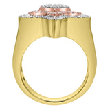 Star Studded Bling 14K Yellow Gold Two Tone  Star Ring - 3.13 Ct