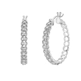 Dahlia Diamond Rope Hoop Earrings in 14K White Gold
