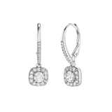 Skye Pave Square Shape Diamond Drop Huggie Hoop Earrings in 14K White Gold