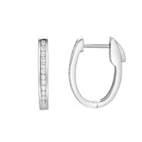 Florisse Channel-Set Diamond Huggie Hoop Earrings in 14K White Gold