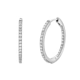 Sylviana Sleek Inside Out Hoop Earrings in 14K White Gold