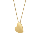 Aether Scattered Diamond Studded Heart Disc Pendant in 14K Yellow Gold