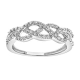 Solace 14K White Gold  Round Diamond Studded Infinity Ring - 0.21cts