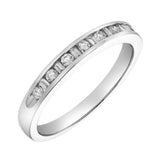 Solara 14K White Gold Round Diamond Studded Stackable Band Ring - 0.26cts