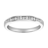 Solara 14K White Gold Round Diamond Studded Stackable Band Ring - 0.26cts
