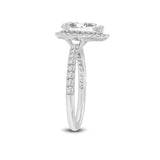 IGI Certified Cultured Pear Shape Halo Diamond Ring (2.01 ctw) in 14K Gold