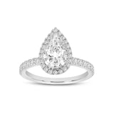 IGI Certified Cultured Pear Shape Halo Diamond Ring (2.01 ctw) in 14K Gold