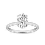 Anastasia 14K White Gold Oval Cut Solitaire Hidden Halo Ring - 1.55 Ct