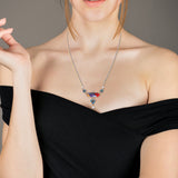 Forever Young Turquoise & Pearl Diamond Necklace in 14K Yellow Gold Plated Sterling Silver