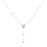 Raindrop Drip Diamond Y Necklace in 14K Rose Gold Vermeil on Sterling Silver