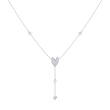 Raindrop Drip Diamond Y Necklace in Sterling Silver