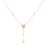 Raindrop Drip Diamond Y Necklace in 14K Yellow Gold Vermeil on Sterling Silver