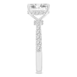 Amara 14K White Gold Emerald Cut Hidden Halo Lab Grown Diamond Engagement Ring - 2.45 Ct